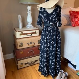 Piper & Scoot, Floral Maxi Dress in Navy